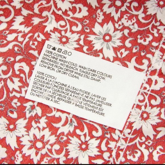 Club Monaco Men Slim Fit Red Floral Long Sleeve - Picture 7 of 8